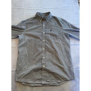 Chaps Shirt Mens Large white Striped (black) Button Up Easy Care Long Sleeve (L)